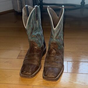 Ariat Brown and Blue Western Boots